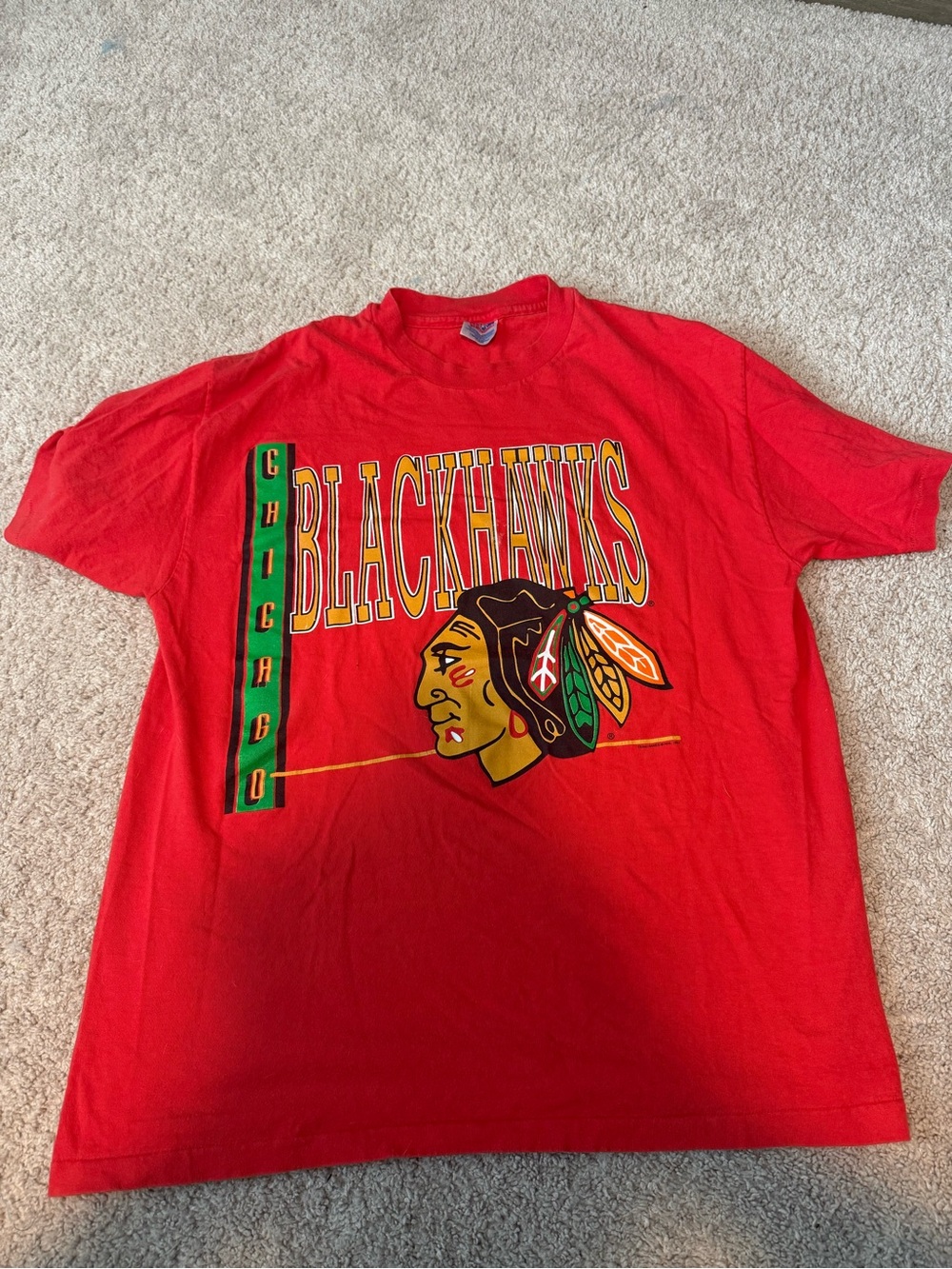 Vintage Chicago Blackhawks Red Graphic Tee
